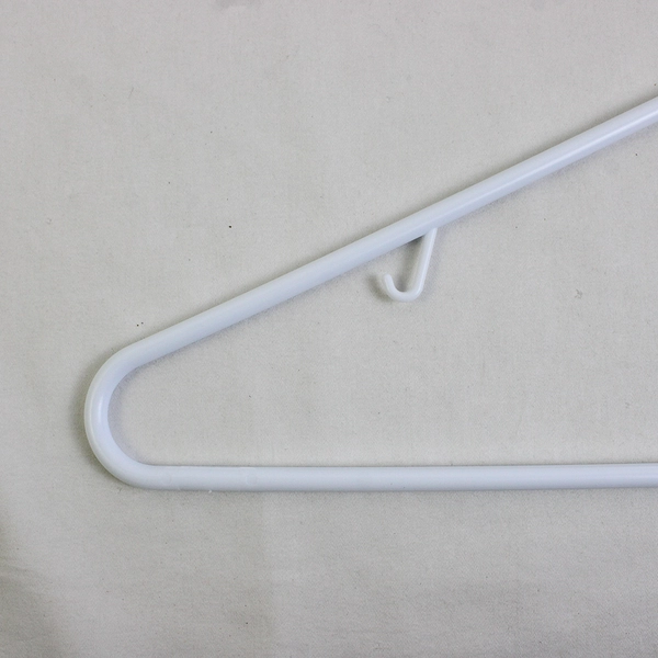 Lot of 10 White Tubular Clothing Hangers with Hooks
