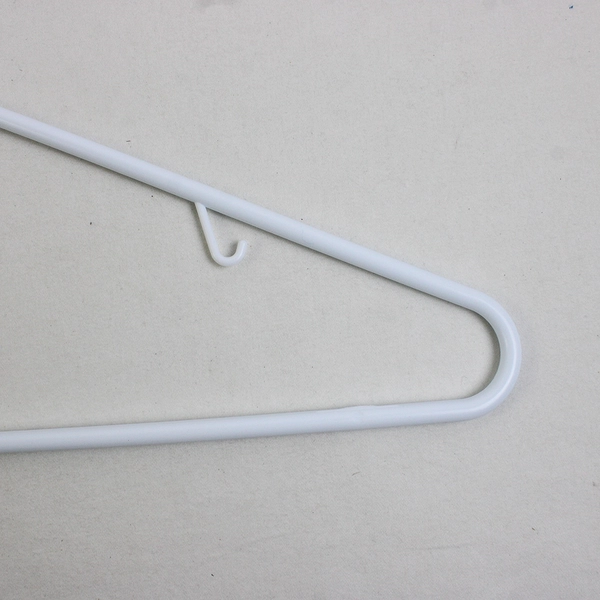 Lot of 10 White Tubular Clothing Hangers with Hooks