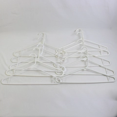 Lot of 10 Various Shades of White Clothing Hangers with Hooks