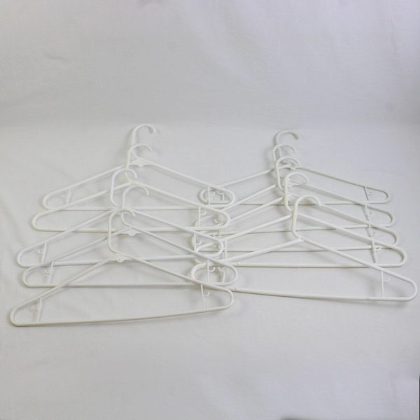 Lot of 10 Various Shades of White Clothing Hangers with Hooks