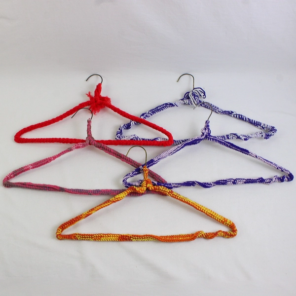 Lot of 5 Crochet Covered Wire Clothing Hangers