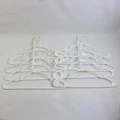 Lot of 10 Variety of White Notched Tubular Clothing Hangers