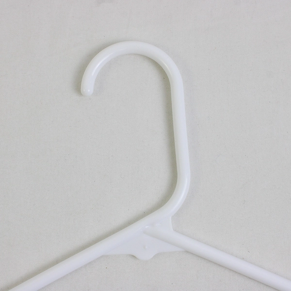 Lot of 10 Variety of White Notched Tubular Clothing Hangers