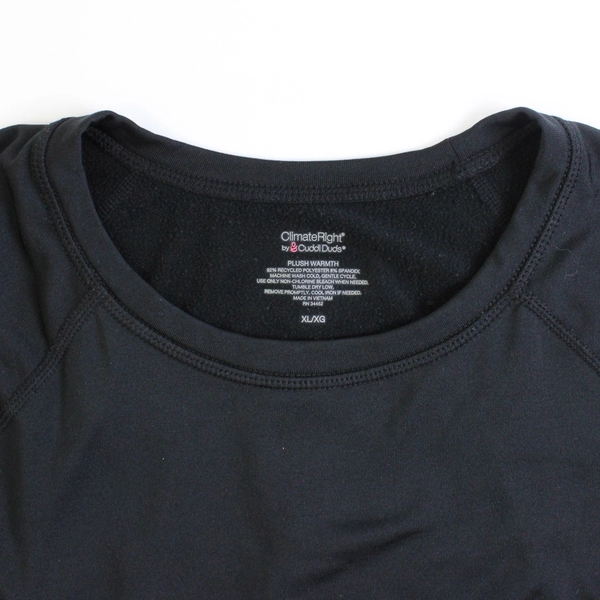 Climate Right by Cuddle Duds Solid Black Long-Sleeve Shirt Women's XL