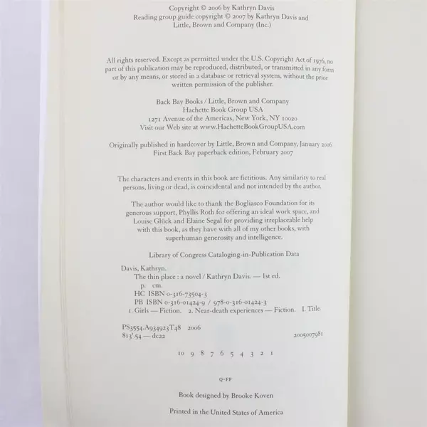 The Thin Place by Kathryn Davis Paperback Novel Fiction Book Good Condition