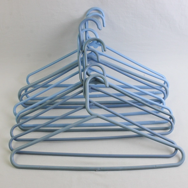 Lot of 10 Light Blue Plastic Tubular Hangers