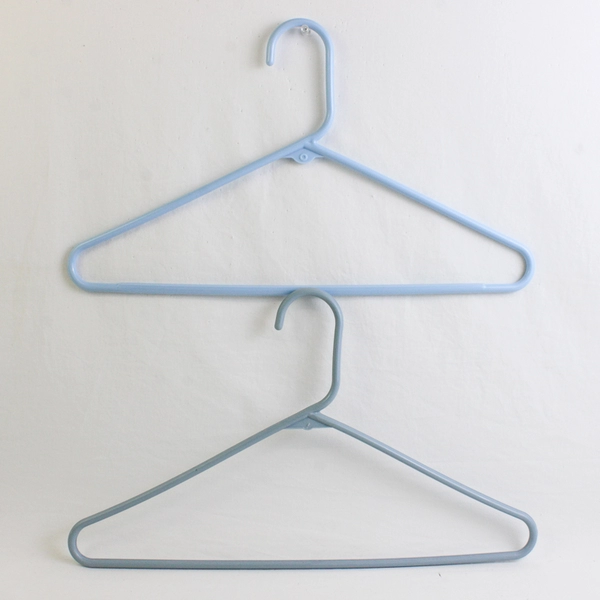 Lot of 10 Light Blue Plastic Tubular Hangers