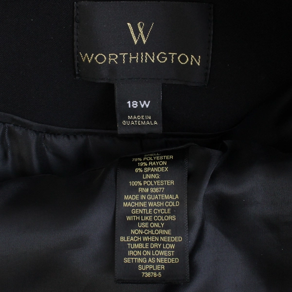 Worthington Solid Black Blazer Women's Size 18W