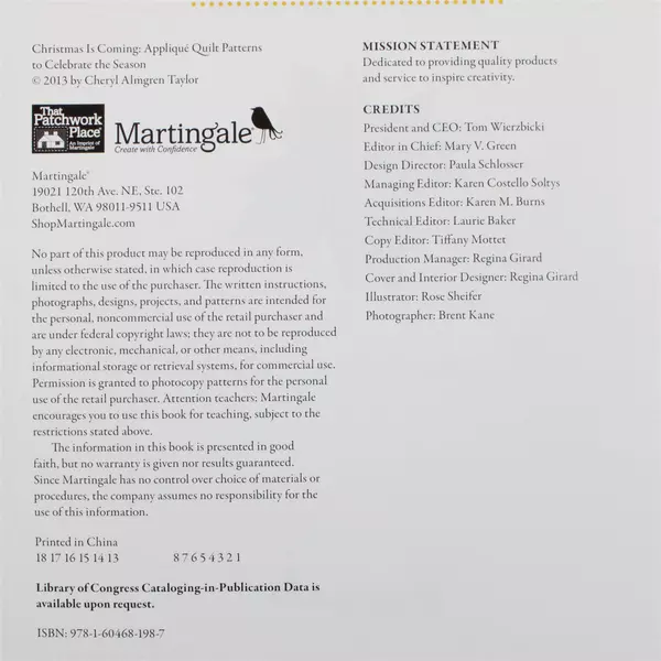 Christmas Is Coming: Applique Quilt Patterns to Celebrate the Season Taylor, C