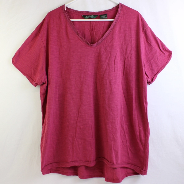 Stillwater Supply Co Raspberry Purple Short Sleeve Shirt Womens Size XL