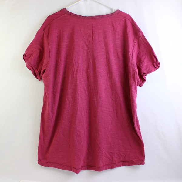 Stillwater Supply Co Raspberry Purple Short Sleeve Shirt Womens Size XL