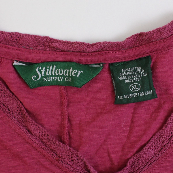 Stillwater Supply Co Raspberry Purple Short Sleeve Shirt Womens Size XL