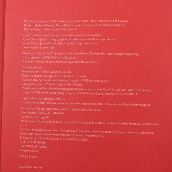 The Little Prince Hardcover Antoine De Saint-Exupéry Classic Pop-Up Book 