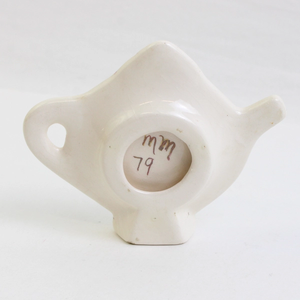 Unbranded Ceramic Small Tea Pot Trinket Tray Rose Print 4.25" x 3.5"