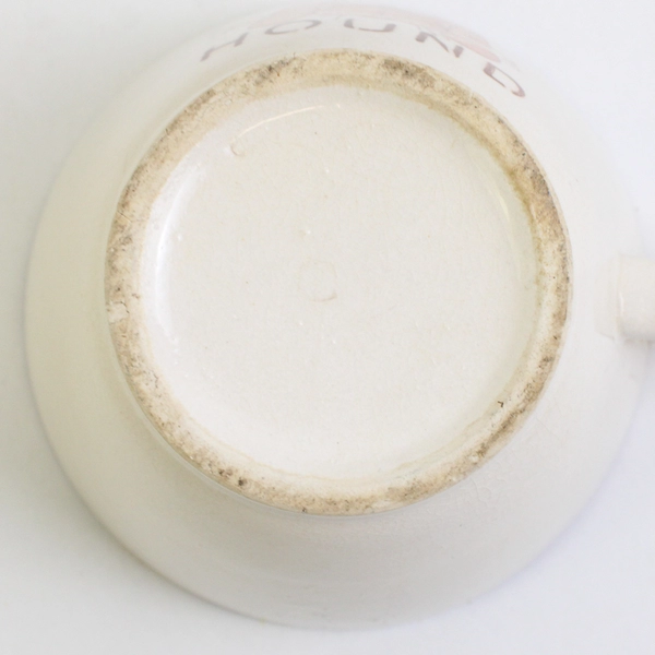 Vtg Unbranded Coffee Hound Ceramic Mug Brown/White 3.75" Tall