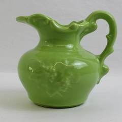 McCoy Unmarked Solid Green Color Ceramic Pitcher 5" Tall FLAWED