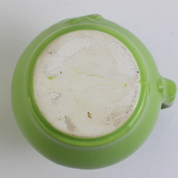 McCoy Unmarked Solid Green Color Ceramic Pitcher 5" Tall FLAWED