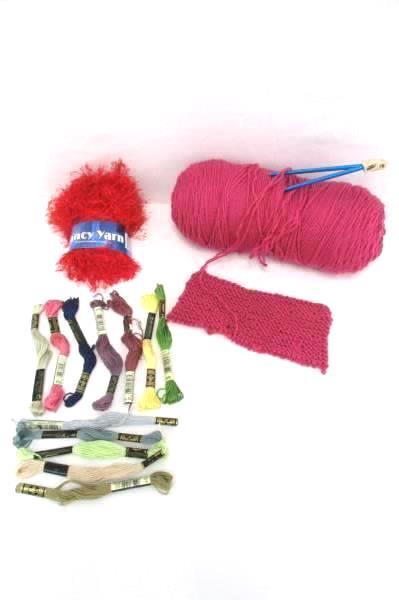 Knitting Embroidery Lot Fancy Yarn Embroidery Thread Skeins Knitting Needles