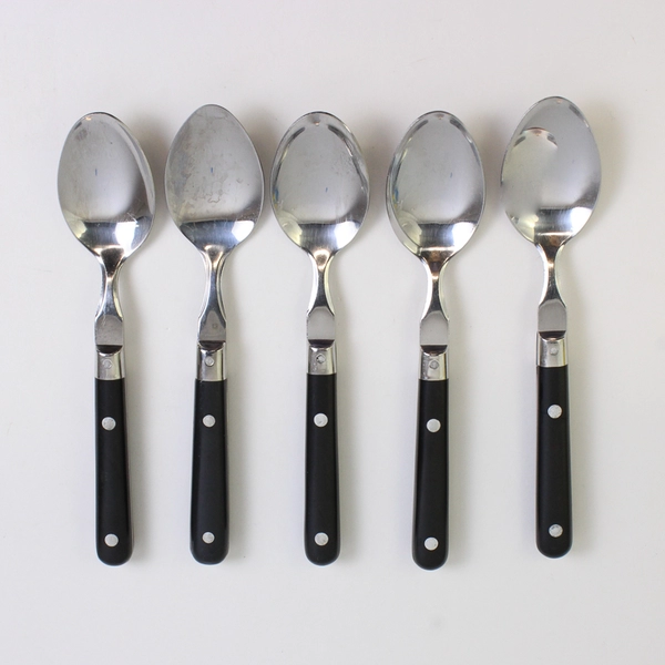 Lot Of 5 Washington Forge Mardi Gras-Navy-Cobalt (Stainless) Soup Spoons 7.75"