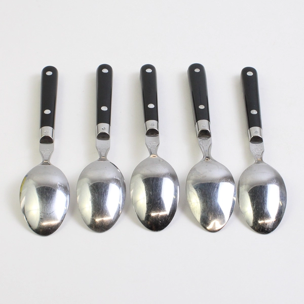 Lot Of 5 Washington Forge Mardi Gras-Navy-Cobalt (Stainless) Soup Spoons 7.75"