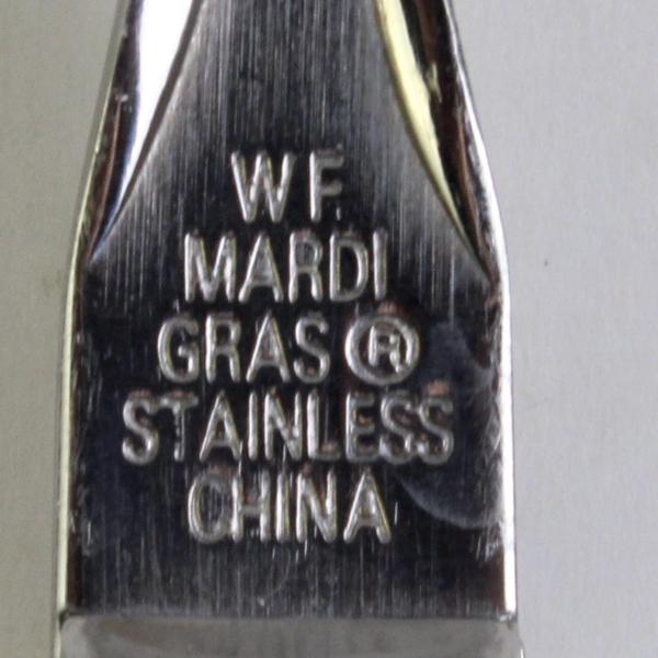 Lot Of 5 Washington Forge Mardi Gras-Navy-Cobalt (Stainless) Soup Spoons 7.75"