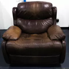 Large Brown Leather Recliner Chair Comfortable 