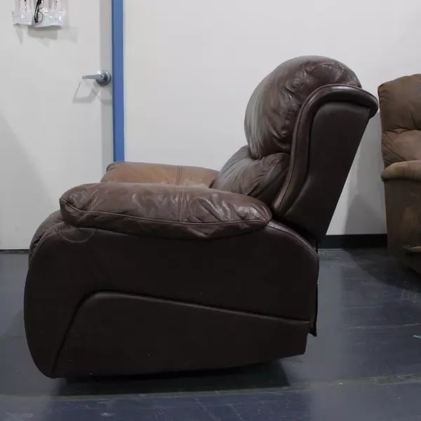 Large Brown Leather Recliner Chair Comfortable 