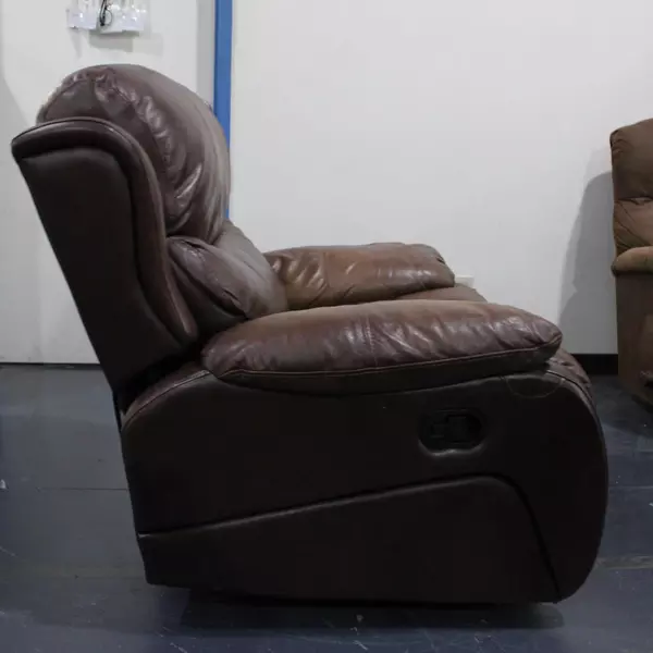 Large Brown Leather Recliner Chair Comfortable 