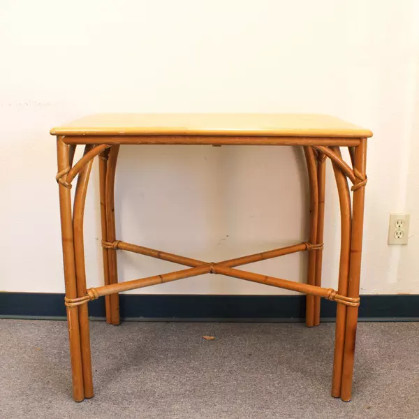 Heywood Wakefield Bamboo End Table and 2 Chairs Set Vintage Mid Century Modern
