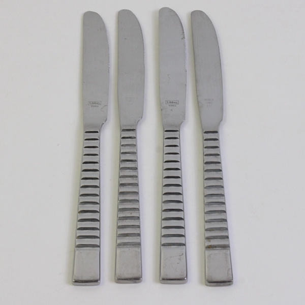 Lot Of 4 Libbey LYF5 (Stainless) Flatware Dinner Knives 8.75" Long