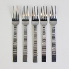 Lot Of 5 Libbey LYF5 (Stainless) Flatware Dinner Forks 7.25" Long