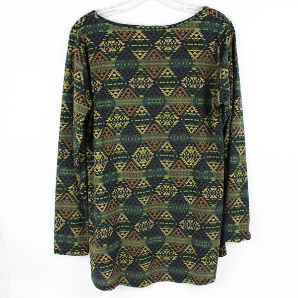 LuLaRoe Women's L Dark Multicolor Aztec Pattern Long Sleeve Shirt