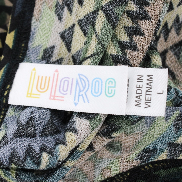 LuLaRoe Women's L Dark Multicolor Aztec Pattern Long Sleeve Shirt