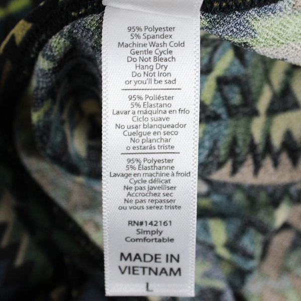 LuLaRoe Women's L Dark Multicolor Aztec Pattern Long Sleeve Shirt