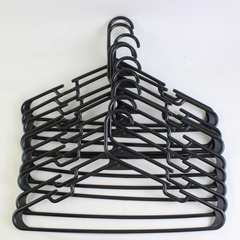 Lot of 10 Black Notched Clothing Hangers