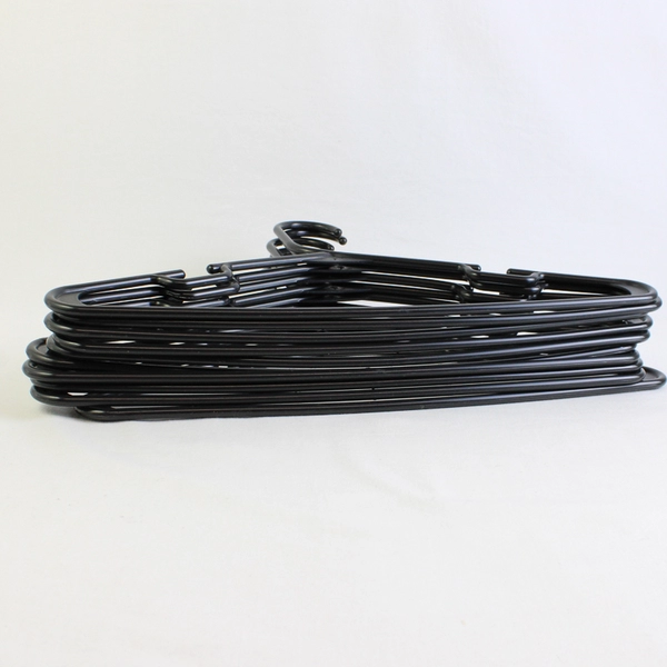 Lot of 10 Black Notched Clothing Hangers