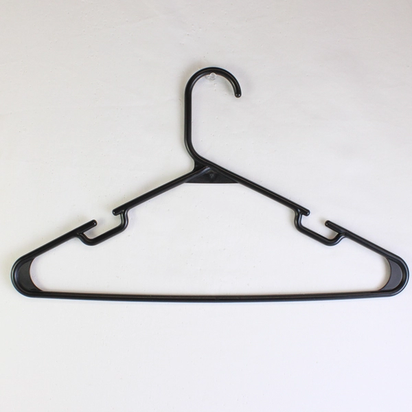 Lot of 10 Black Notched Clothing Hangers