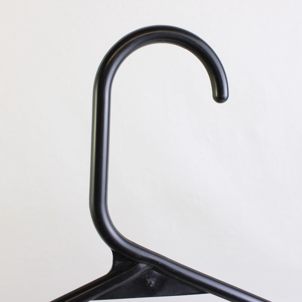 Lot of 10 Black Notched Clothing Hangers