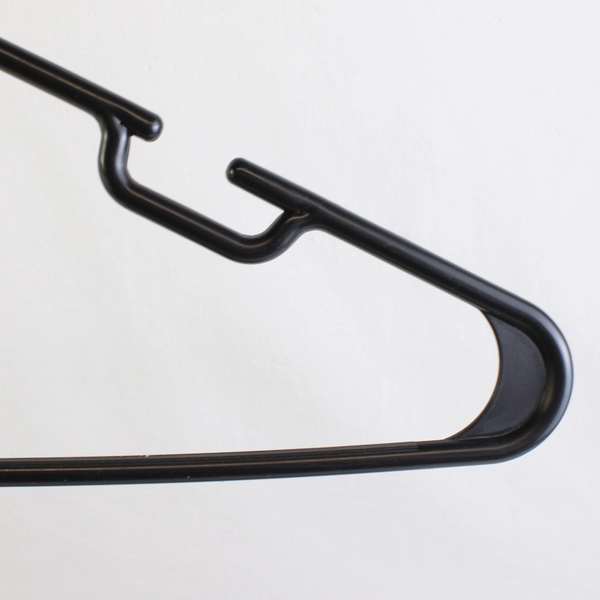 Lot of 10 Black Notched Clothing Hangers