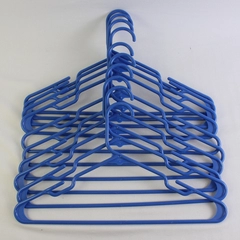 Lot of 10 Sky Blue Notched Clothing Hangers