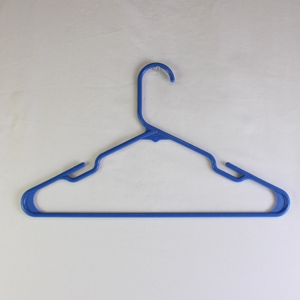 Lot of 10 Sky Blue Notched Clothing Hangers