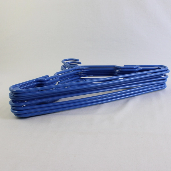 Lot of 10 Sky Blue Notched Clothing Hangers