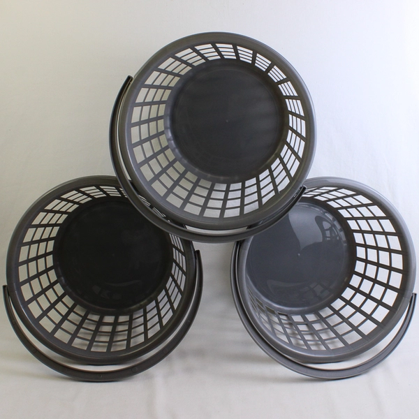 Set of 3 Greenbrier Gray Plastic Baskets 8 1/4"