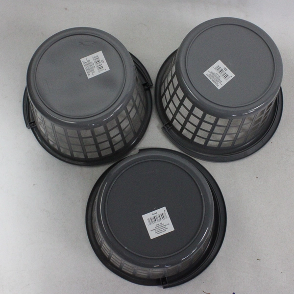 Set of 3 Greenbrier Gray Plastic Baskets 8 1/4"
