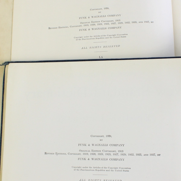 Vintage Set of Funk & Wagnalls New Standard Dictionary 1938 HC Vol I & II