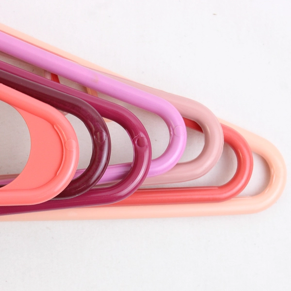 Lot of 10 Shades of Pink Tubular Clothing Hangers