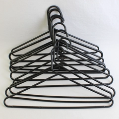Lot of 10 Black Tubular Plastic Clothing Hangers