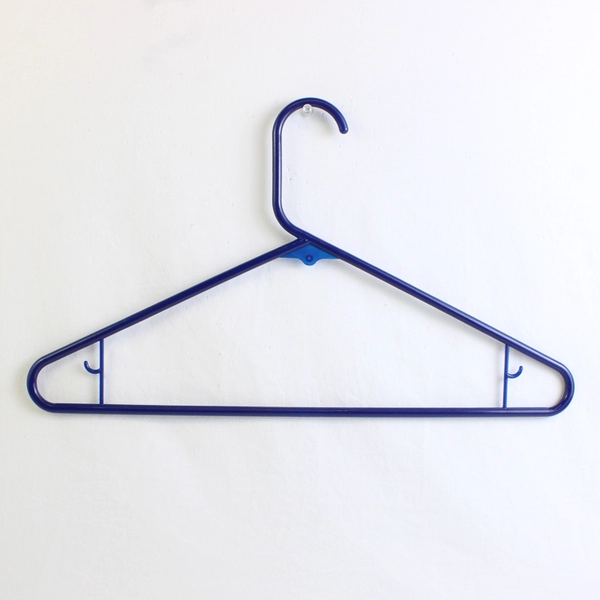 Lot of 10 Various Shades Blue Plastic Tubular Clothing Hangers