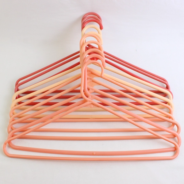 Lot of 10 Salmon Color Plastic Tubular Hangers