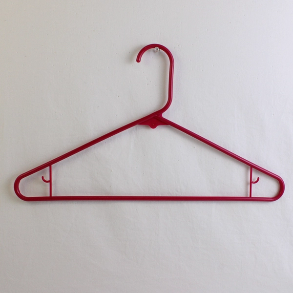 Lot of 10 Pink Red Hues Plastic Clothing Hangers